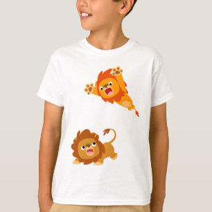 Saltando e saltando! Cartoon Lions Kids T-Shirt