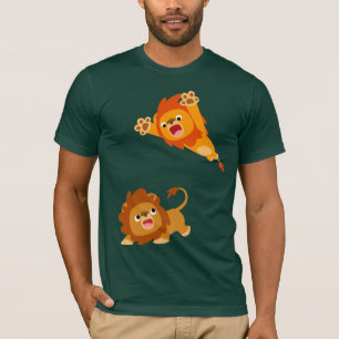 Saltando e saltando! Cartoon Lions T-Shirt