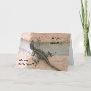 saltando lagartos! cartão de aniversário engraçado