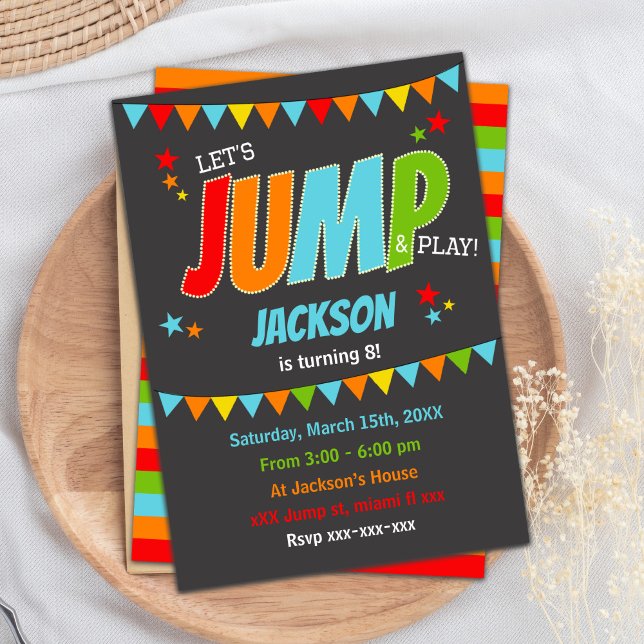 Saltar Convites de Aniversário (Jump Birthday Invitations)