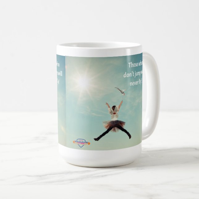 "Salte" a caneca de café inspirada (Frente Esquerda)