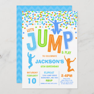 Salte o partido do trampolim do salto do convite