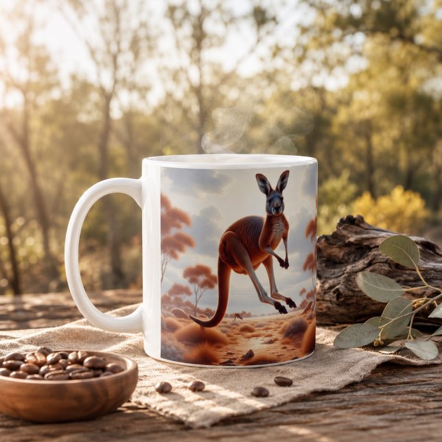 Salte para o Seu Café da Manhã com Nossa Caneca de (Hop into Your Morning Brew with Our Kangaroo Mug! Coffee Mug)