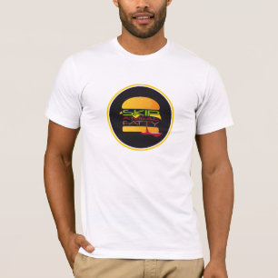 Salte um t-shirt gordo da refeição