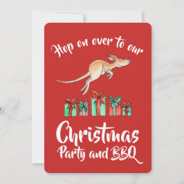 Salto canguru da festa de Natal sobre convites