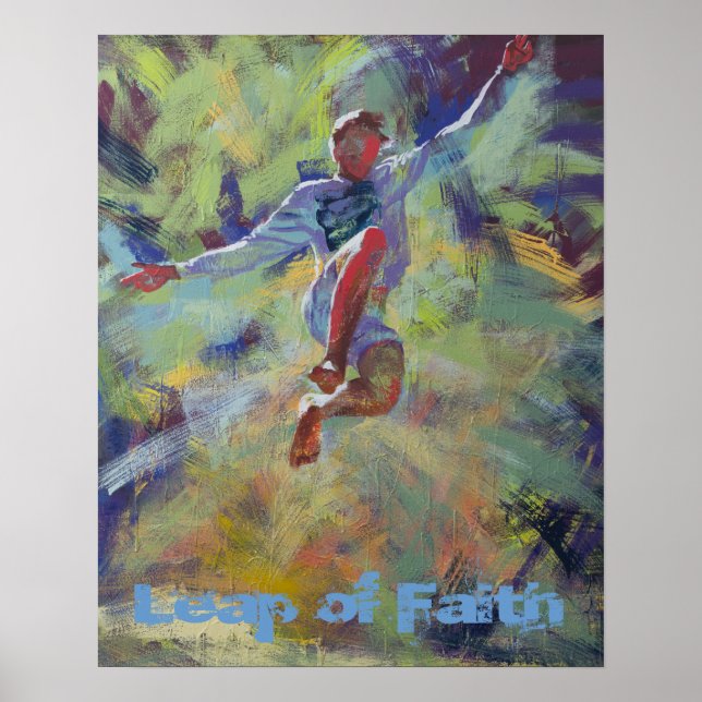 Salto de poster motivacional da Fé (Frente)