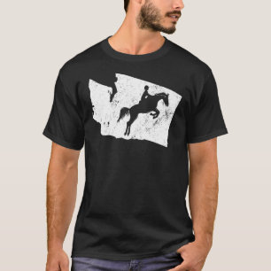 Salto do cavalo das camisas da equitação da part