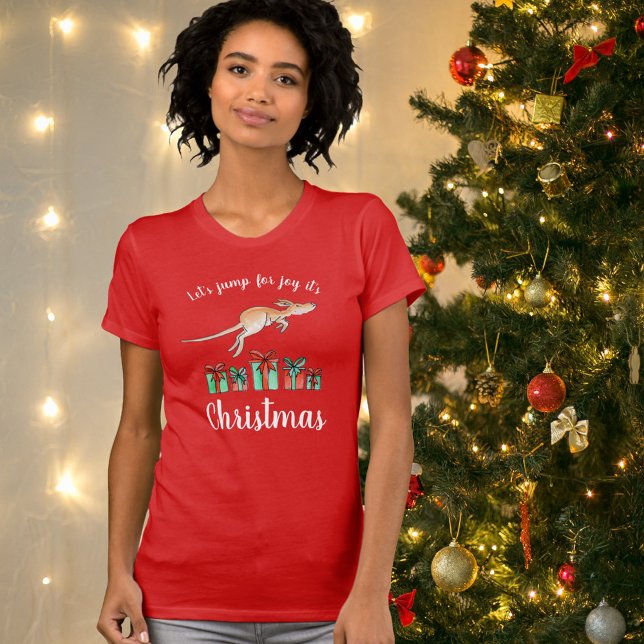 Salto para a camiseta de Natal do Kangaroo (Criador carregado)