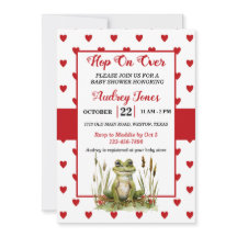 Salto Sobre O Convite Para Chá de fraldas De Sapo 