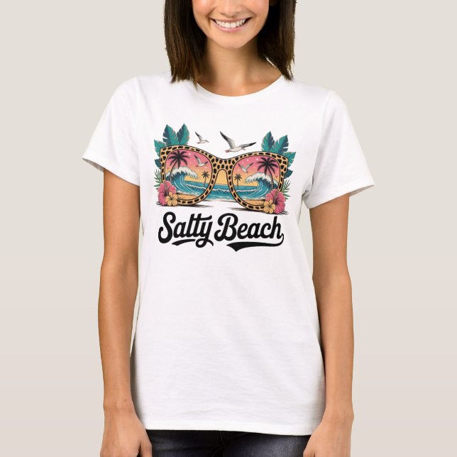 Salty Beach Casual Summer T-shirt (Frente)