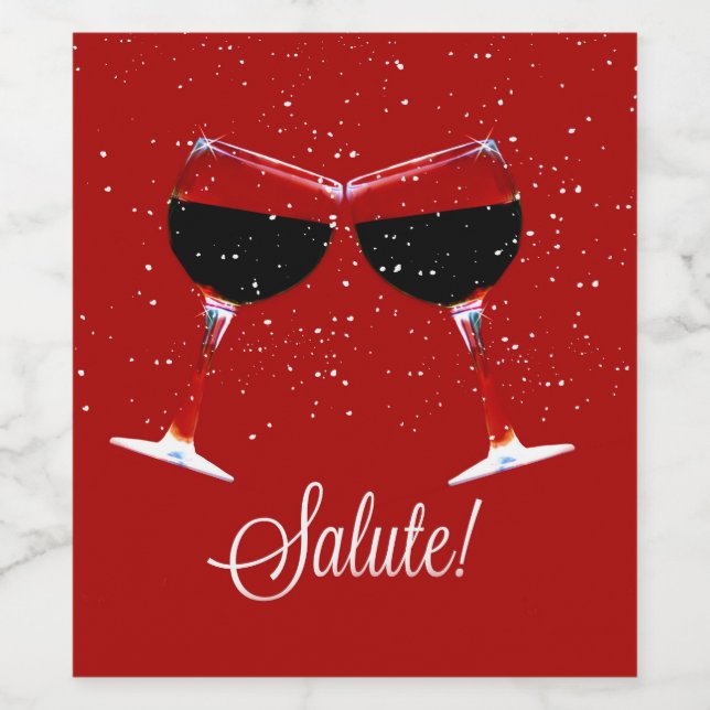 Salute! Rótulo de Vinho Feriado (Rótulo Único)