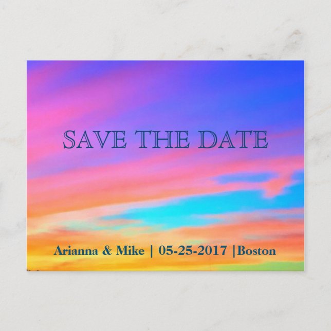 Salvar a data | Cartão postal Sunset (Frente)