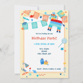 Salvar a data Convite de aniversário Pinata