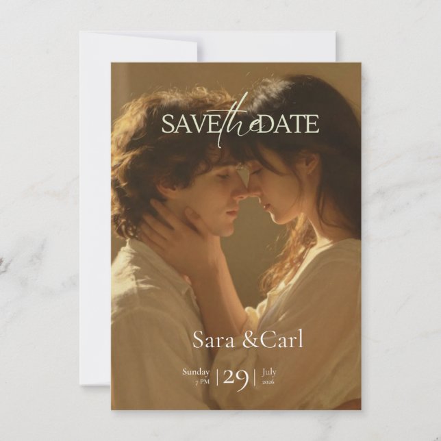Salvar a Data Convite de Casamento | Romântico (Frente)