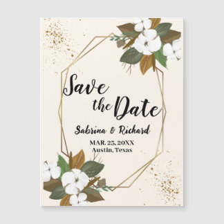 Salvar a Data de Casamento Floral Marrom e Creme