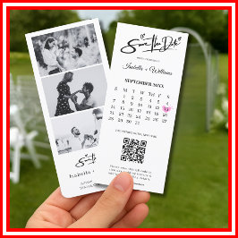 Salvar a Data Faixa de Fotos Elegante Código QR Ca