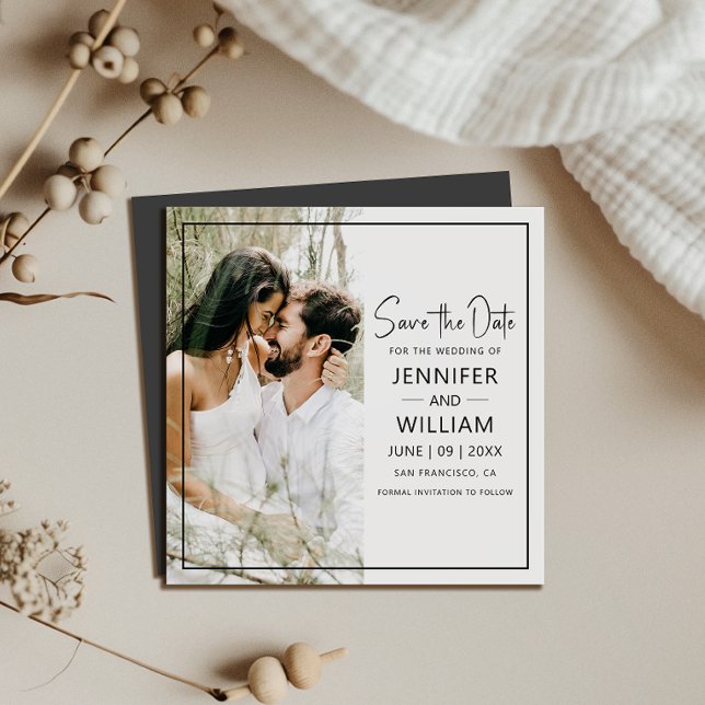 Salvar a Magnética de Casamento de Fotos Clássica  (Make your wedding unforgettable with a Save the Date magnet—stylish, practical, and easy to display!)