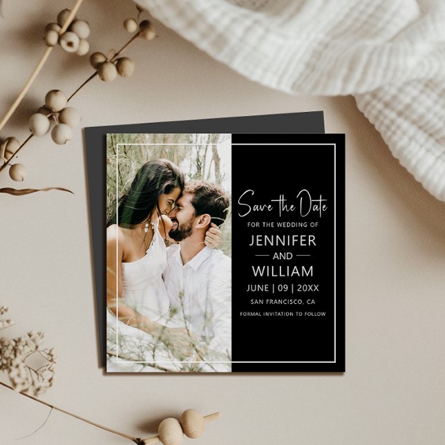 Salvar a Magnética de Casamento de Fotos Clássica  (Make your wedding unforgettable with a Save the Date magnet—stylish, practical, and easy to display!)