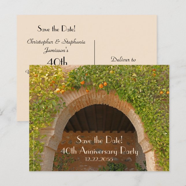 Salvar Data Anúncio de 40º Aniversário de Casament (Frente/Verso)