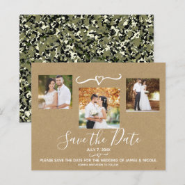 Salvar Data de Foto Kraft Camuflado Verde Rústico