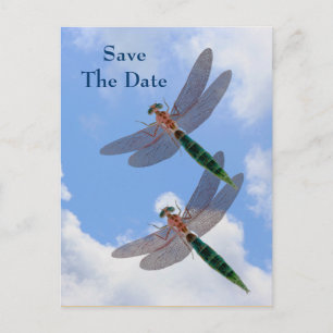 Salvar Data Dragonflies Blue Sky Cartão Postal
