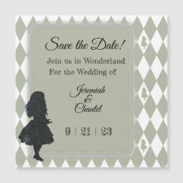 Salvar Data Vintage Sage Verde Alice Wonderland