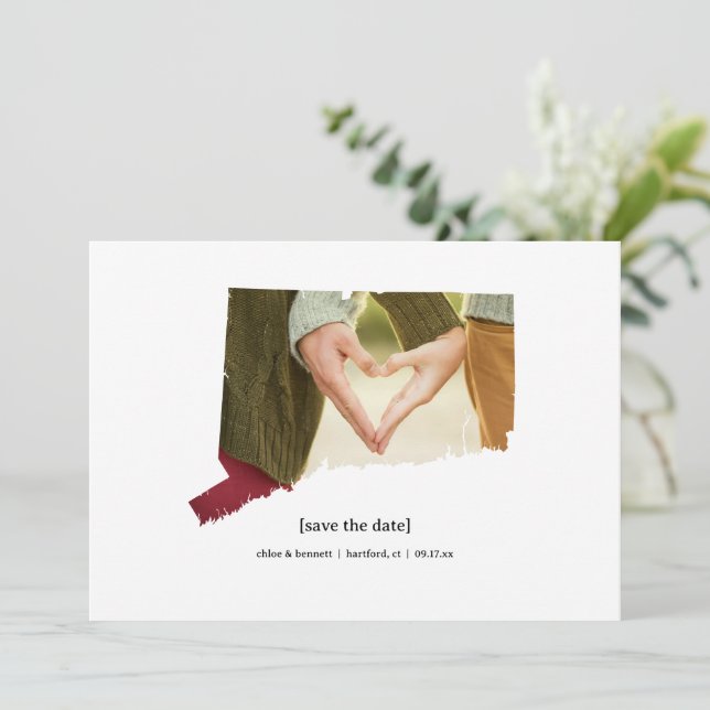 Salvar o Cartão com fotos de Data do Connecticut (Em pé/Frente)