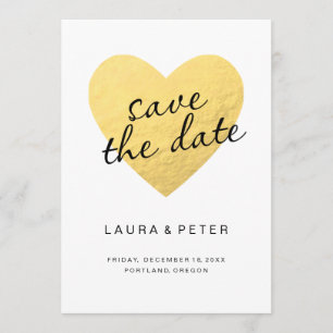 Salvar o cartão de data coração de ouro