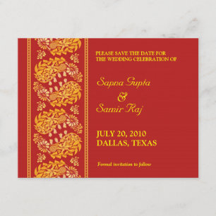 Salvar o cartão indiano do estilo da data