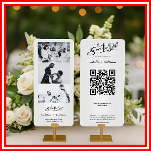 Salvar o Casamento de Código QR Elegante de Fita d