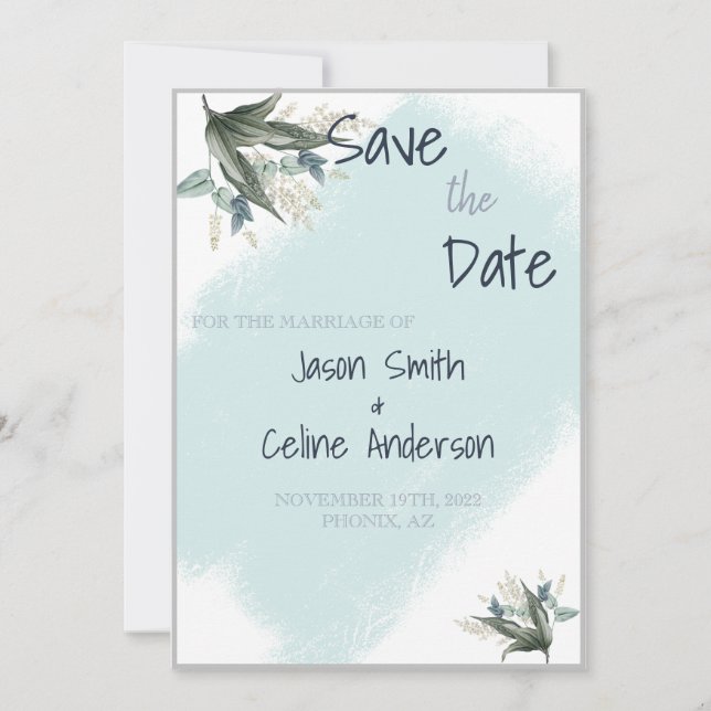 Salvar o Convite de Casamento de Data (Frente)