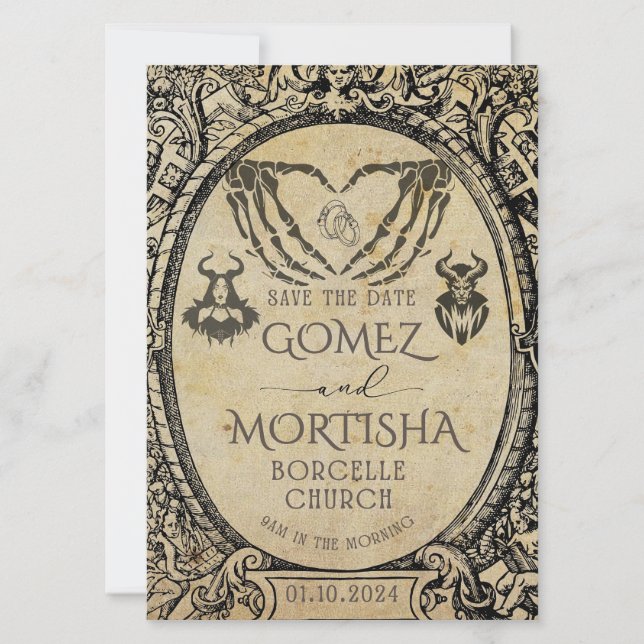 Salvar o convite de data | Gótico | Academia Escur (Frente)