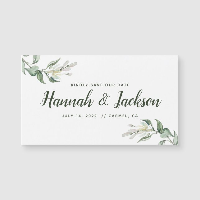 Salvar o ímã de Greenery* da data *Lovely (Frente)