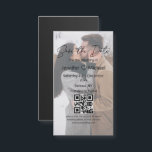 salvar o íman de casamento de fotos do casal de có<br><div class="desc">fundo de freepik.com moderno minimalista guarde a data,  qr code,  casal foto,  imã de casamento</div>