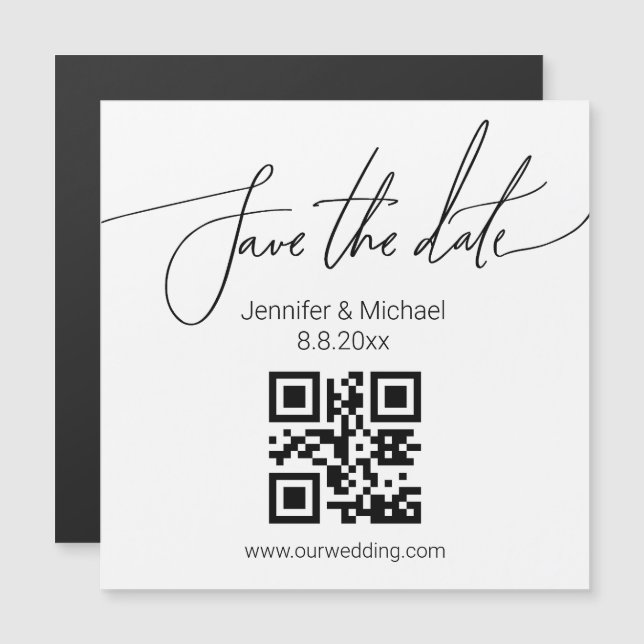 salvar o íman de casamento simples do código qr (Frente/Verso)