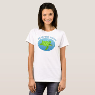 Salvar o t-shirt da tartaruga de mar do oceano
