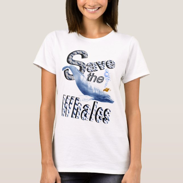 Salvar o t-shirt das baleias (Frente)
