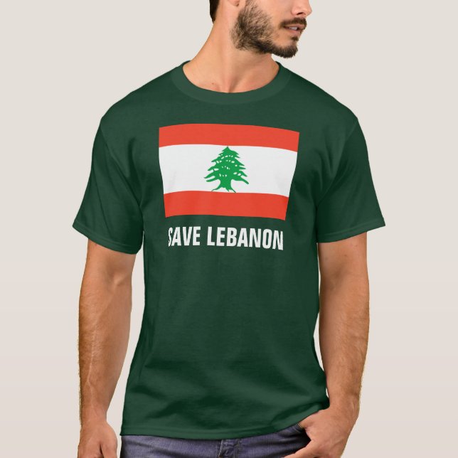 Salvar o t-shirt de Líbano Forest Green (Frente)