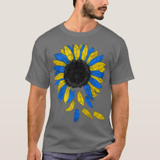 Salvar Ucrânia Camisa Bandeira de Girassol Suporte