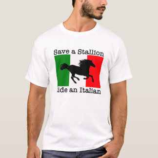 Salvar um passeio do garanhão um t-shirt italiano