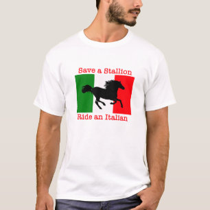 Salvar um passeio do garanhão um t-shirt italiano