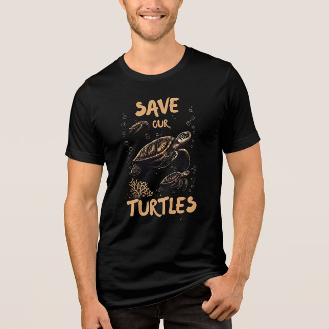 Salve A Camiseta Das Tartarugas, Tartaruga Marítim (Frente)