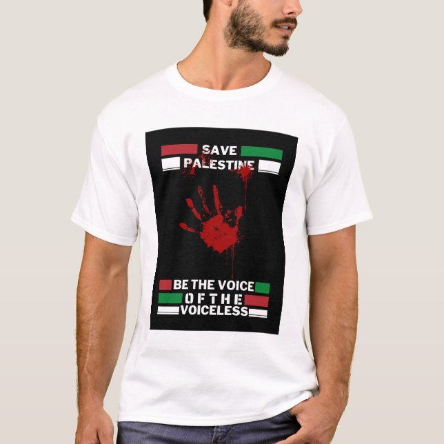 Salve a camiseta masculina da Palestina | Tee da P (Frente)