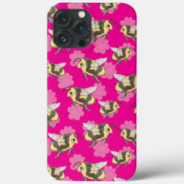 Salve a caneca de abelhas em cor rosa floral no te