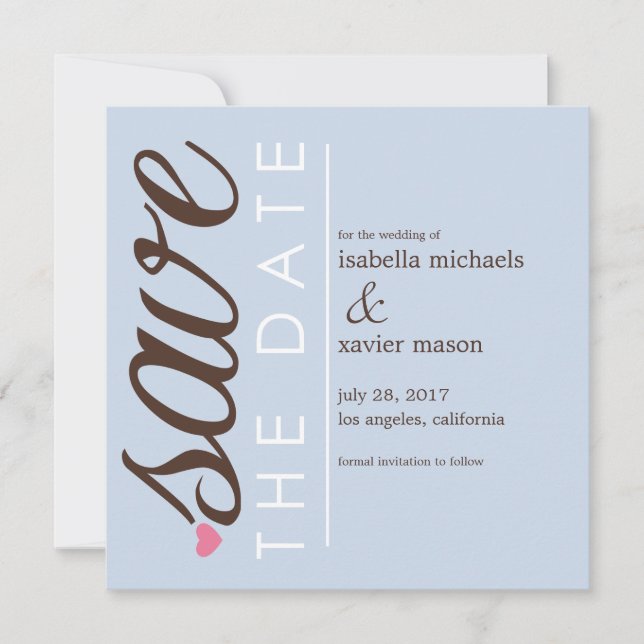 Salve A Data | Anúncio Azul de Salve A Data (Frente)