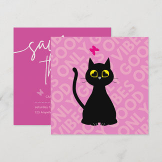 SALVE A DATA! - Cartão de Aniversário de Gato Dive