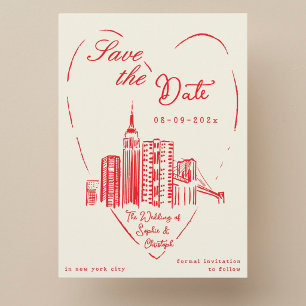 Salve a data cartão de casamento em Nova York NYC