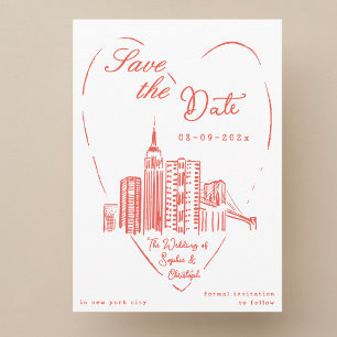 Salve a data cartão de casamento em Nova York NYC