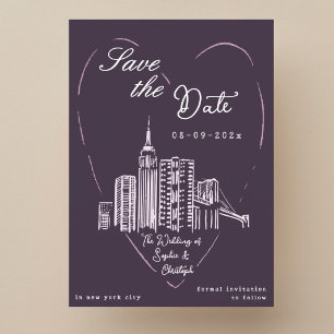 Salve a data cartão de casamento em Nova York NYC