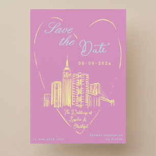 Salve a data cartão de casamento em Nova York NYC